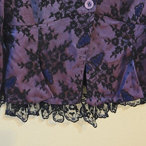 Orna Farho Paris Lace vintage Blazer size 44T (Large US) - Picture 4 of 11